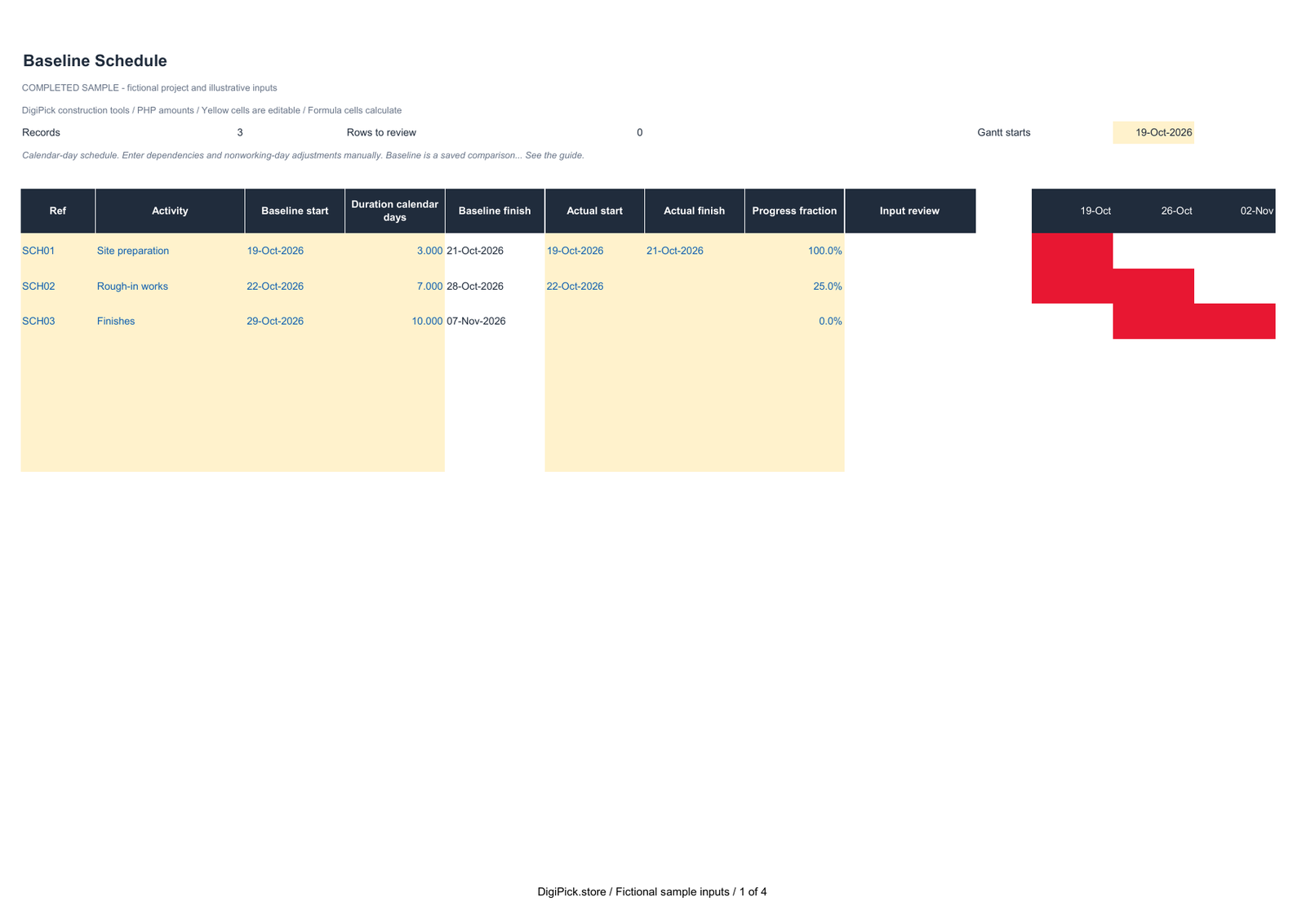 Construction Schedule Kit - Image 2