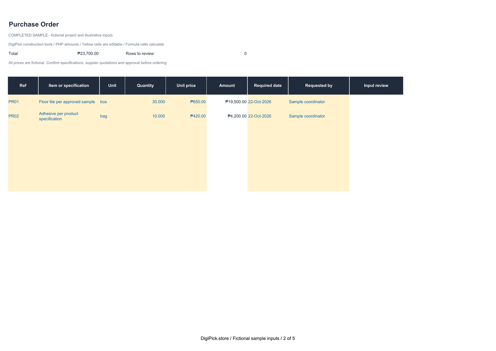 Materials Purchasing Kit - Image 3