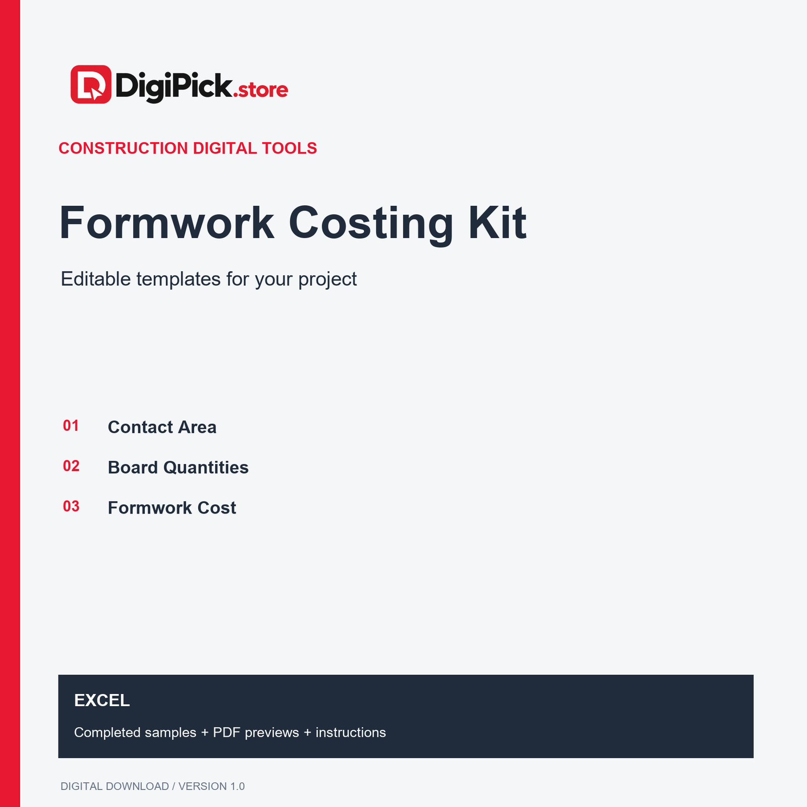 Formwork Costing Kit