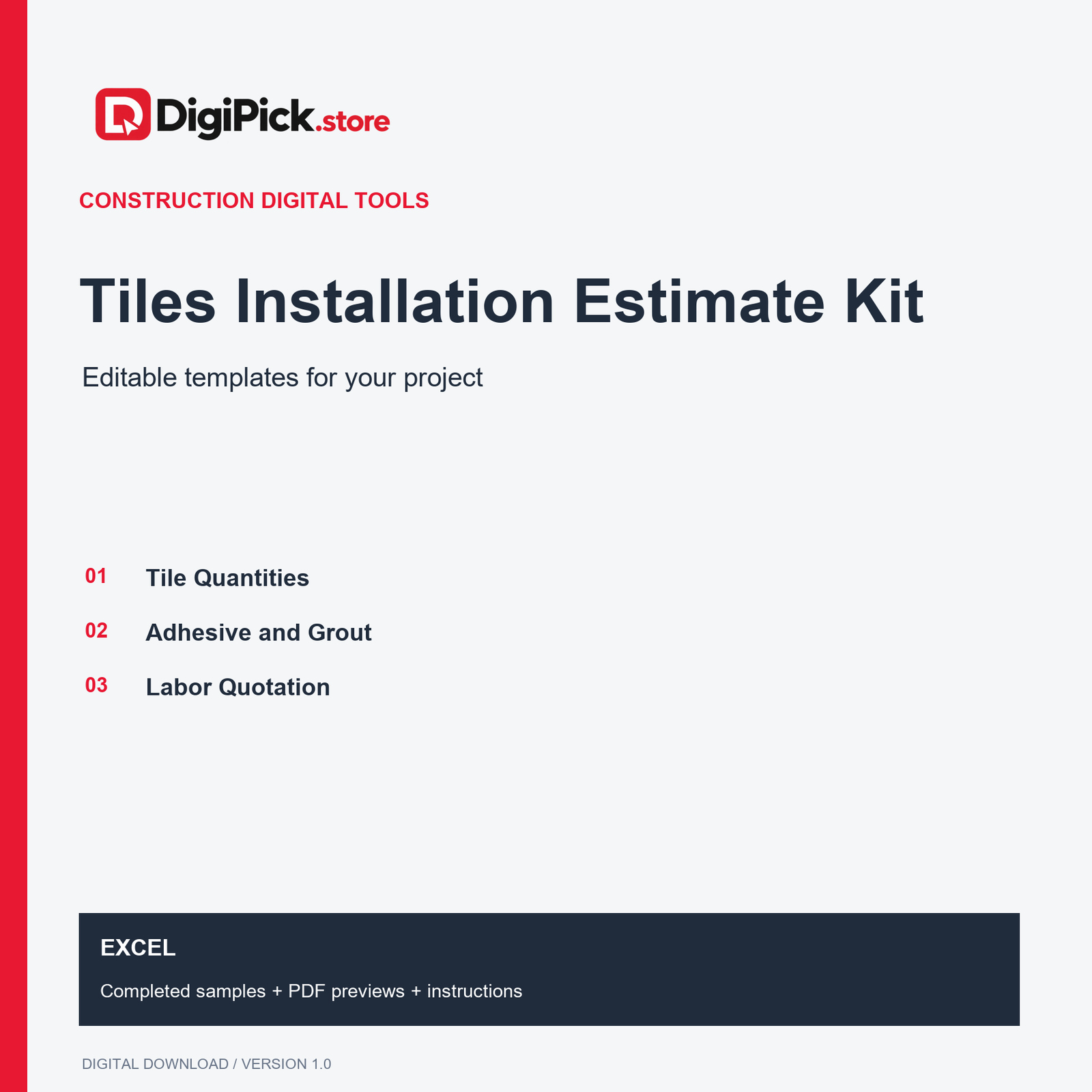 Tiles Installation Estimate Kit