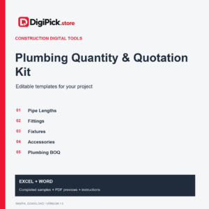 Plumbing Quantity & Quotation Kit