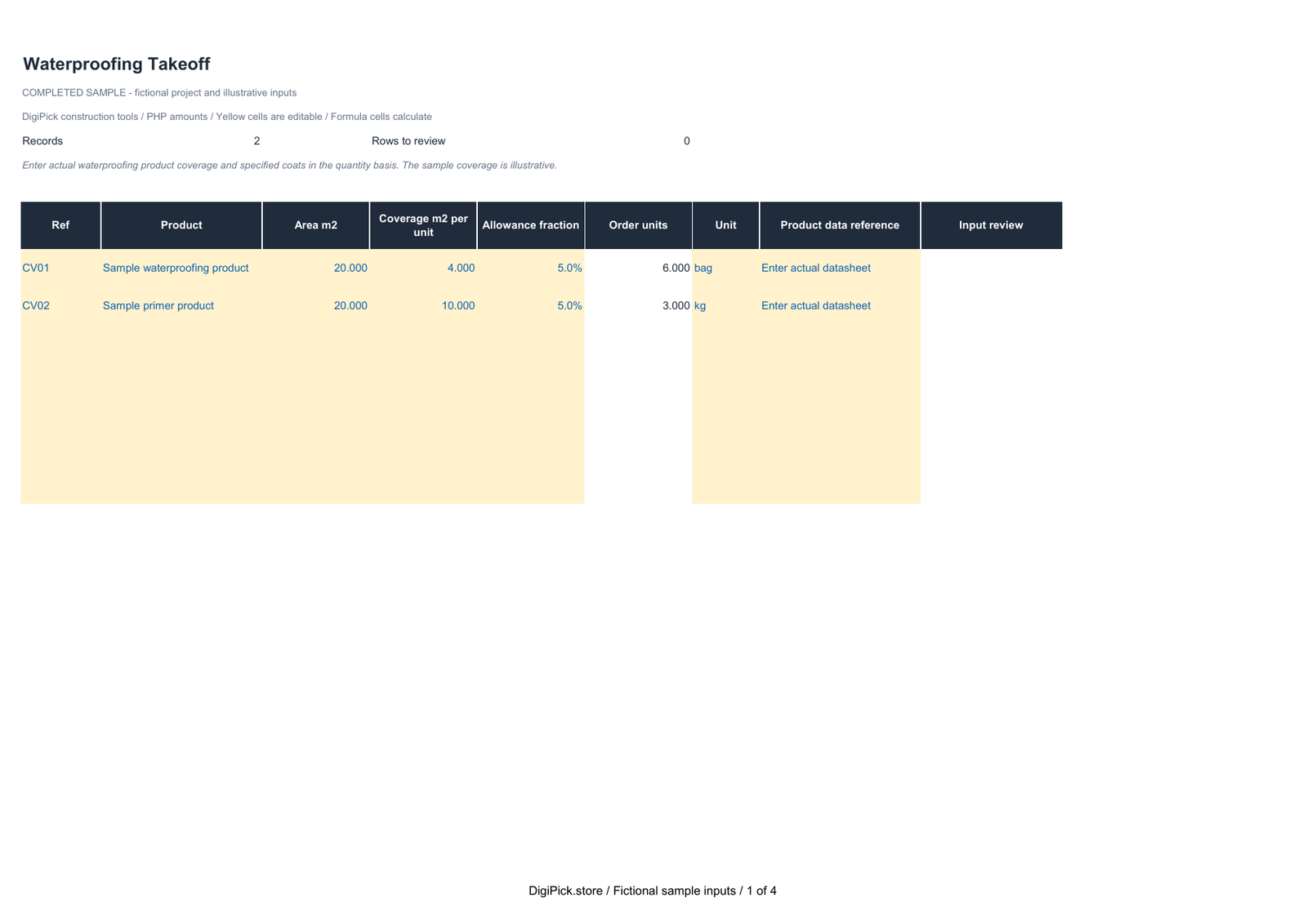 Waterproofing Estimate & Record Kit - Image 2