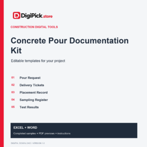 Concrete Pour Documentation Kit
