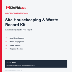 Site Housekeeping & Waste Record Kit