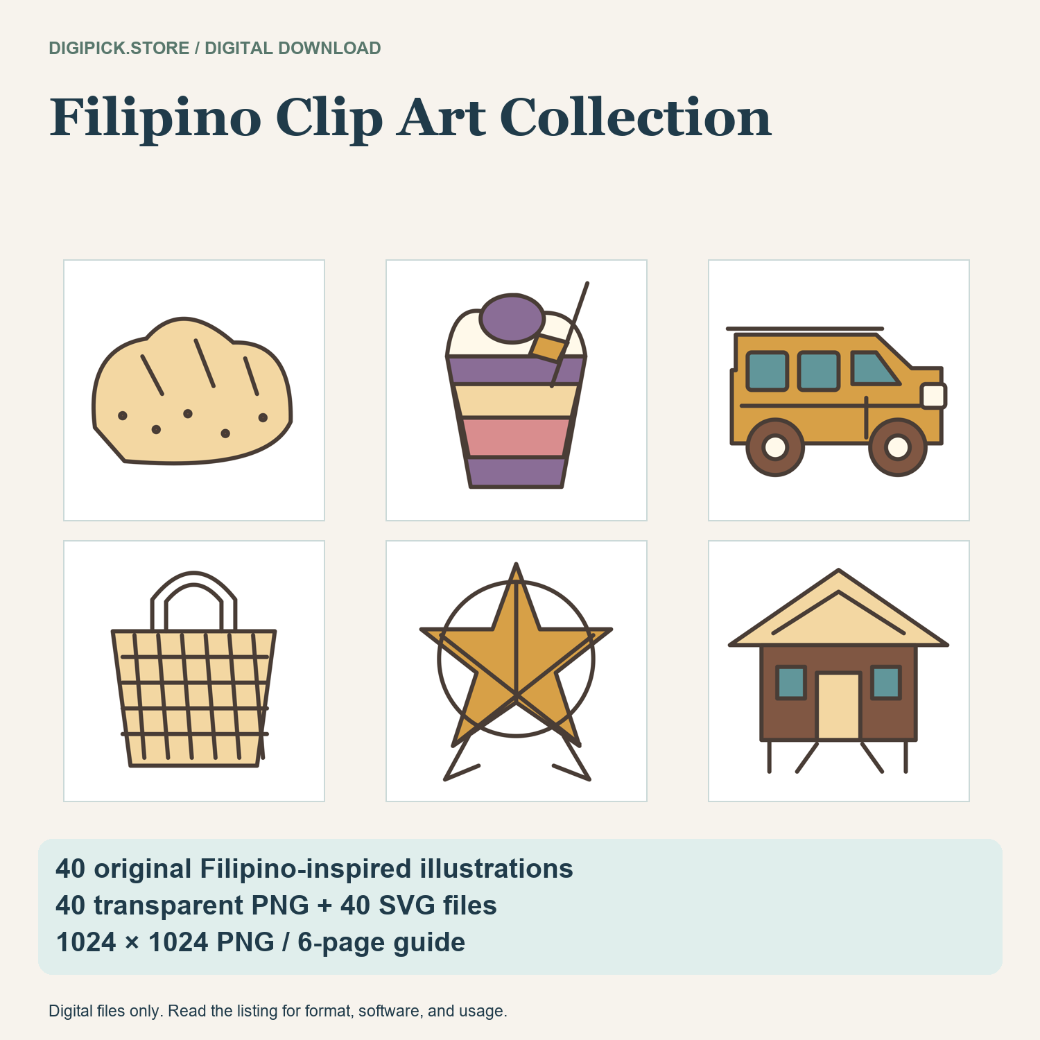 Filipino Clip Art Collection - original DigiPick digital product cover