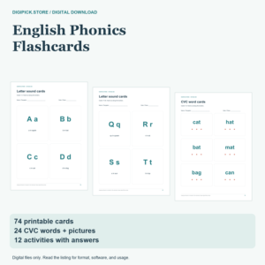 English Phonics Flashcards - original DigiPick digital product cover