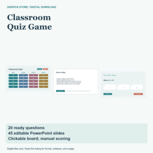 Interactive Classroom Quiz Game - original DigiPick digital product cover