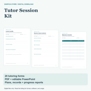 Tutor Session Kit - original DigiPick digital product cover