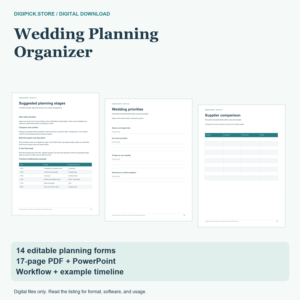 Wedding Planning Organizer - original DigiPick digital product cover