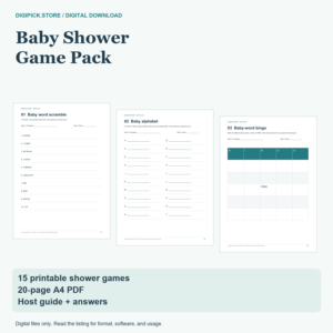 Baby Shower Game Pack - original DigiPick digital product cover