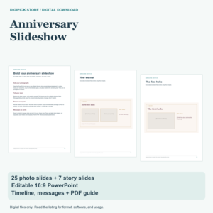 Anniversary Slideshow Template - original DigiPick digital product cover