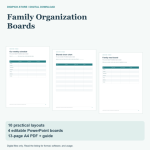 Family Organization Boards - original DigiPick digital product cover