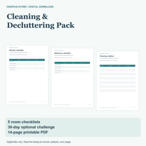 Cleaning and Decluttering Pack - original DigiPick digital product cover