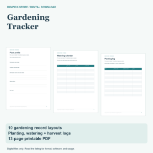 Gardening Tracker - original DigiPick digital product cover