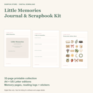 Little Memories Printable Journal & Scrapbook Kit - original DigiPick digital product cover