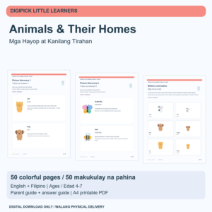 Animals & Their Homes - English + Filipino, 50 Pages - original DigiPick digital product cover