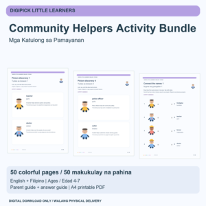 Community Helpers Activity Bundle - English + Filipino, 50 Pages - original DigiPick digital product cover