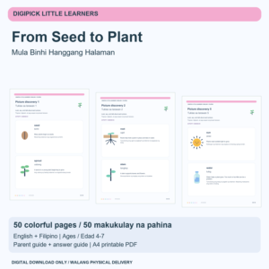 From Seed to Plant - English + Filipino, 50 Pages - original DigiPick digital product cover