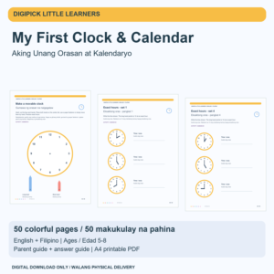 My First Clock & Calendar - English + Filipino, 50 Pages - original DigiPick digital product cover