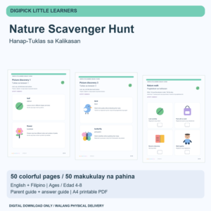 Nature Scavenger Hunt - English + Filipino, 50 Pages - original DigiPick digital product cover