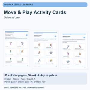 Move & Play Activity Cards - English + Filipino, 50 Pages - original DigiPick digital product cover