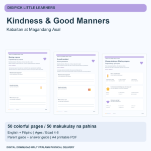 Kindness & Good Manners - English + Filipino, 50 Pages - original DigiPick digital product cover