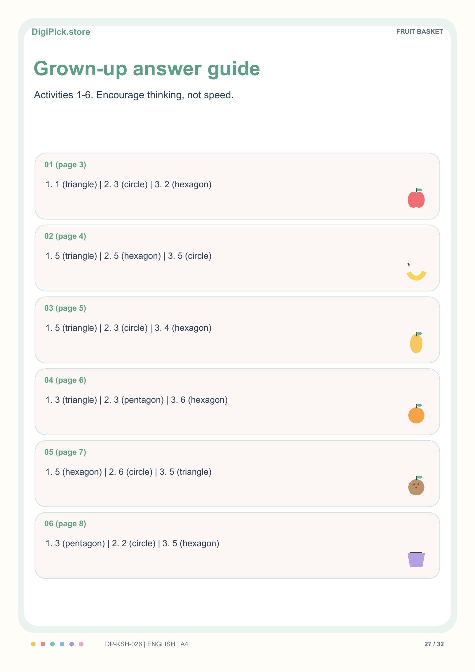 Fruit Basket shape detectives answer guide, PDF page 27