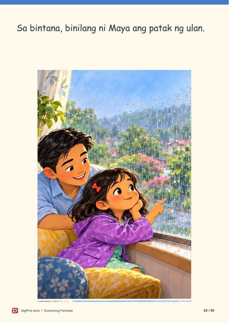 Si Maya at ang Nawawalang Bahaghari - 50-Page Filipino Storybook (A4 PDF) - actual included file preview