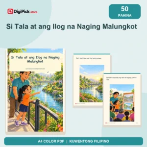 Si Tala at ang Ilog na Naging Malungkot - 50-Page Filipino Storybook (A4 PDF) - original DigiPick digital product cover