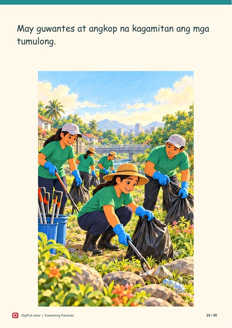 Si Tala at ang Ilog na Naging Malungkot - 50-Page Filipino Storybook (A4 PDF) - actual included file preview