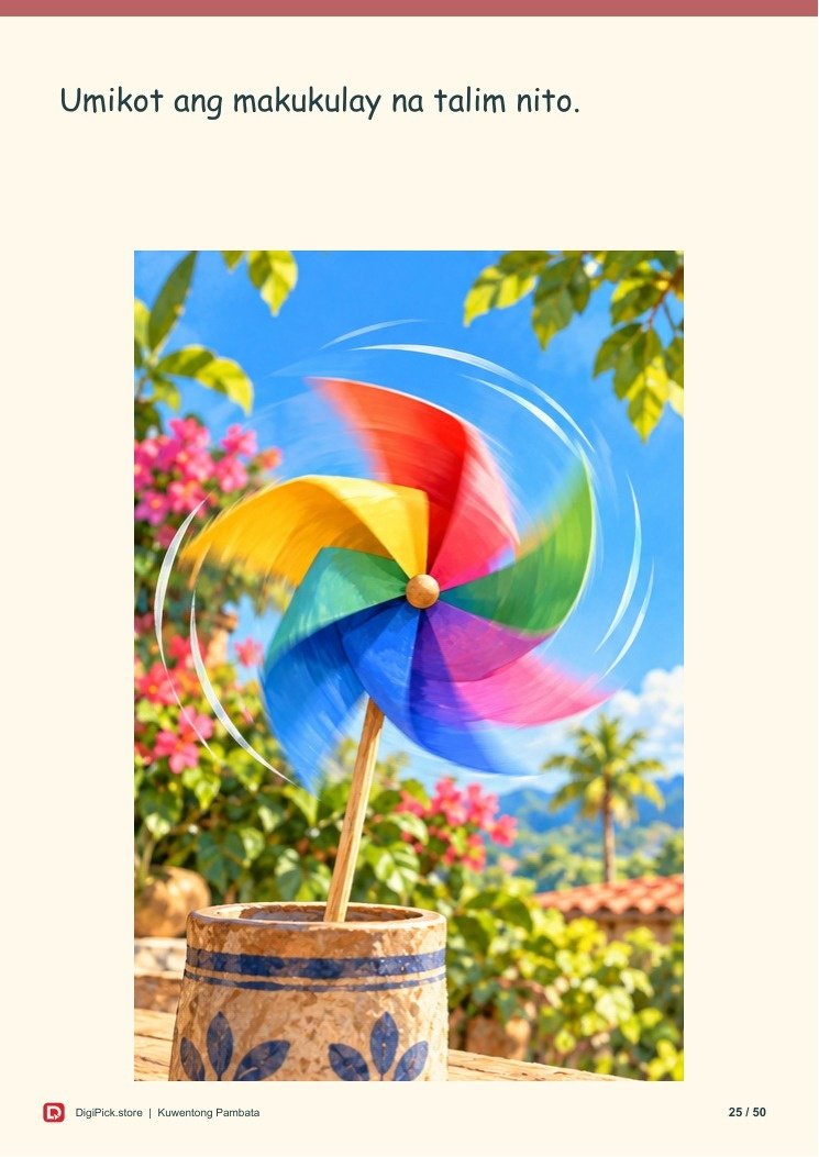 Ang Araw na Nagpahinga ang Hangin - 50-Page Filipino Storybook (A4 PDF) - actual included file preview
