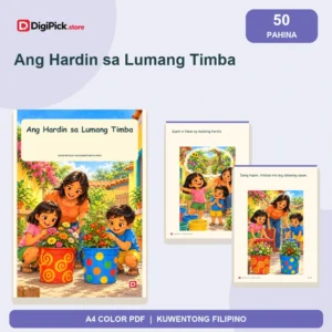 Ang Hardin sa Lumang Timba - 50-Page Filipino Storybook (A4 PDF) - original DigiPick digital product cover