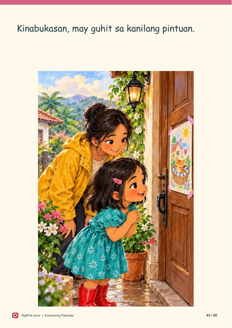 Si Mimi at ang Kuting Basa sa Ulan - 50-Page Filipino Storybook (A4 PDF) - actual included file preview