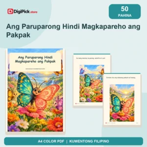 Ang Paruparong Hindi Magkapareho ang Pakpak - 50-Page Filipino Storybook (A4 PDF) - original DigiPick digital product cover