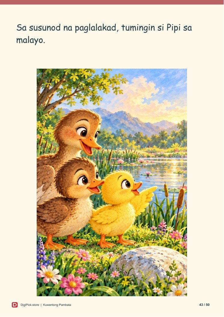 Si Dodo at ang Nawawalang Itik - 50-Page Filipino Storybook (A4 PDF) - actual included file preview