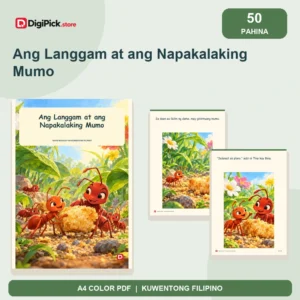 Ang Langgam at ang Napakalaking Mumo - 50-Page Filipino Storybook (A4 PDF) - original DigiPick digital product cover