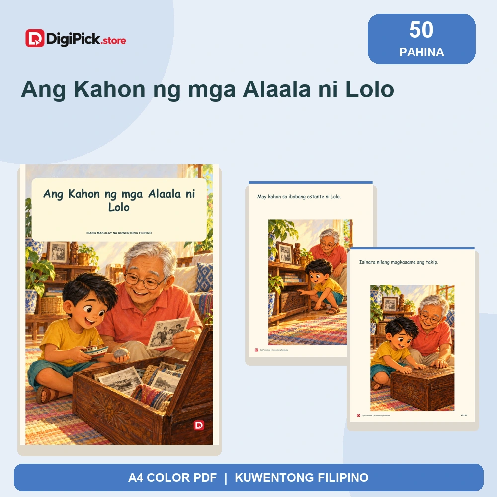 Ang Kahon ng mga Alaala ni Lolo - 50-Page Filipino Storybook (A4 PDF) - original DigiPick digital product cover