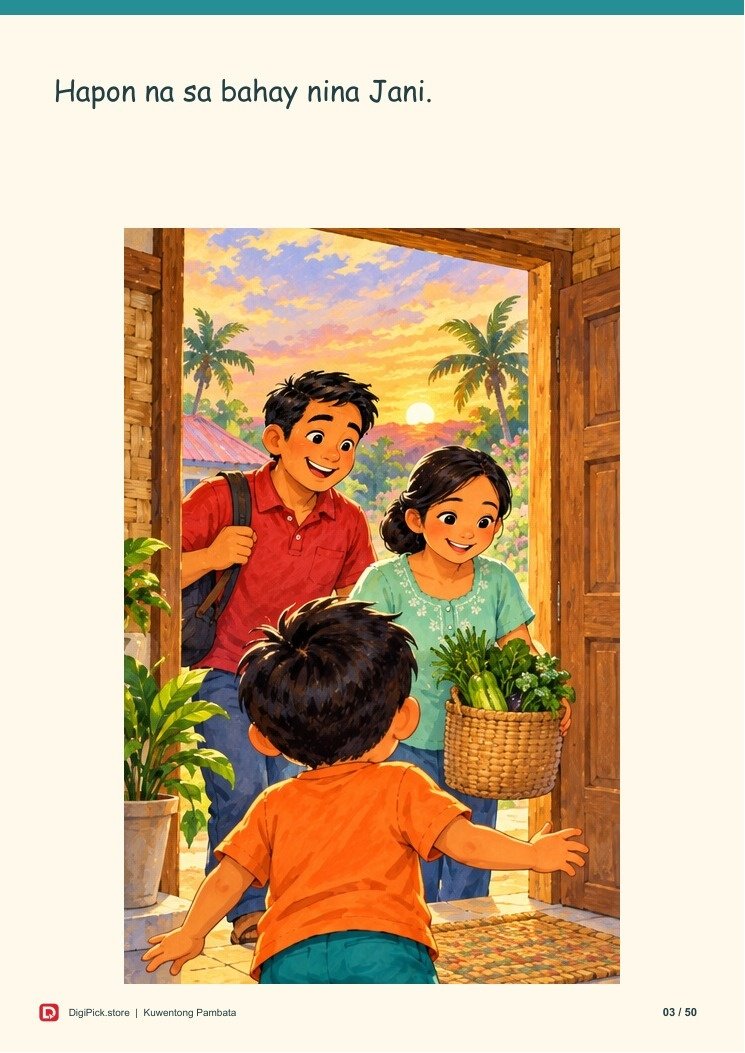 Ang Hapunang Sama-Samang Ginawa - 50-Page Filipino Storybook (A4 PDF) - actual included file preview