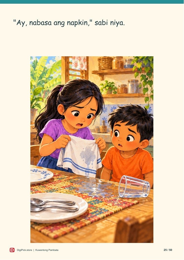 Ang Hapunang Sama-Samang Ginawa - 50-Page Filipino Storybook (A4 PDF) - actual included file preview