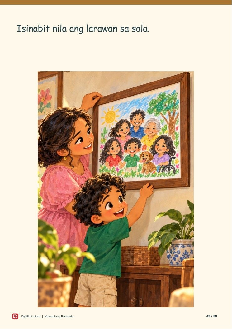 Ang Pamilyang Kasya sa Isang Larawan - 50-Page Filipino Storybook (A4 PDF) - actual included file preview