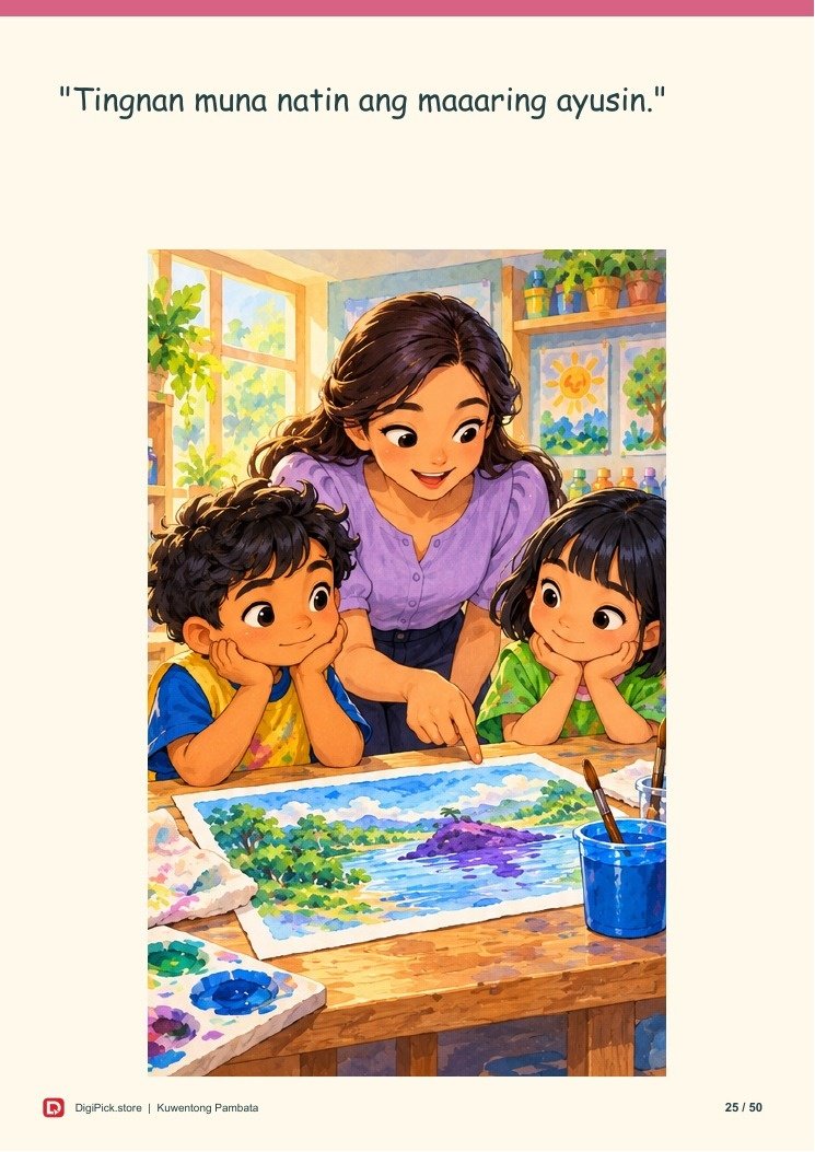 Si Nino at ang Unang Pagkakamali - 50-Page Filipino Storybook (A4 PDF) - actual included file preview