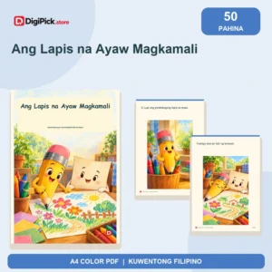 Ang Lapis na Ayaw Magkamali - 50-Page Filipino Storybook (A4 PDF) - original DigiPick digital product cover