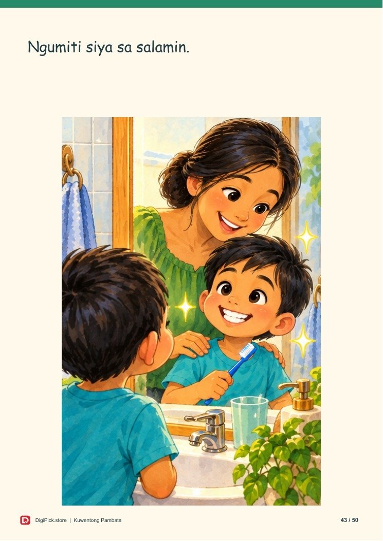 Si Basti at ang Pakikipagsapalaran ng Sipilyo - 50-Page Filipino Storybook (A4 PDF) - actual included file preview