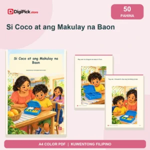 Si Coco at ang Makulay na Baon - 50-Page Filipino Storybook (A4 PDF) - original DigiPick digital product cover