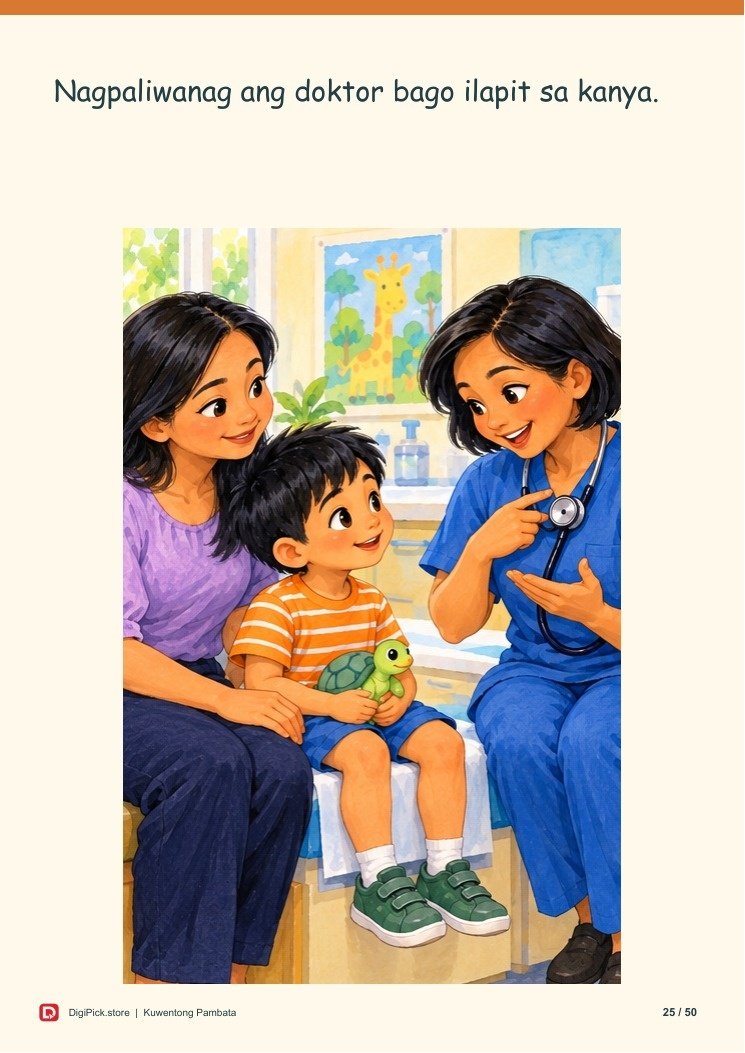Si Noah at ang Doktor na Mahilig Magpaliwanag - 50-Page Filipino Storybook (A4 PDF) - actual included file preview