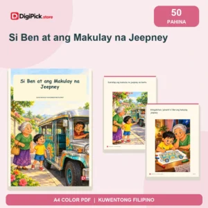 Si Ben at ang Makulay na Jeepney - 50-Page Filipino Storybook (A4 PDF) - original DigiPick digital product cover