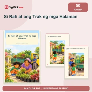 Si Rafi at ang Trak ng mga Halaman - 50-Page Filipino Storybook (A4 PDF) - original DigiPick digital product cover