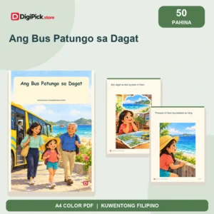 Ang Bus Patungo sa Dagat - 50-Page Filipino Storybook (A4 PDF) - original DigiPick digital product cover