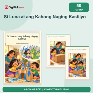 Si Luna at ang Kahong Naging Kastilyo - 50-Page Filipino Storybook (A4 PDF) - original DigiPick digital product cover