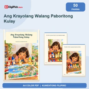 Ang Krayolang Walang Paboritong Kulay - 50-Page Filipino Storybook (A4 PDF) - original DigiPick digital product cover